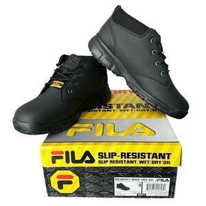 Fila Memory Mike Mid Slip Resistant Men's Work Shoes Black Size 9 NIB